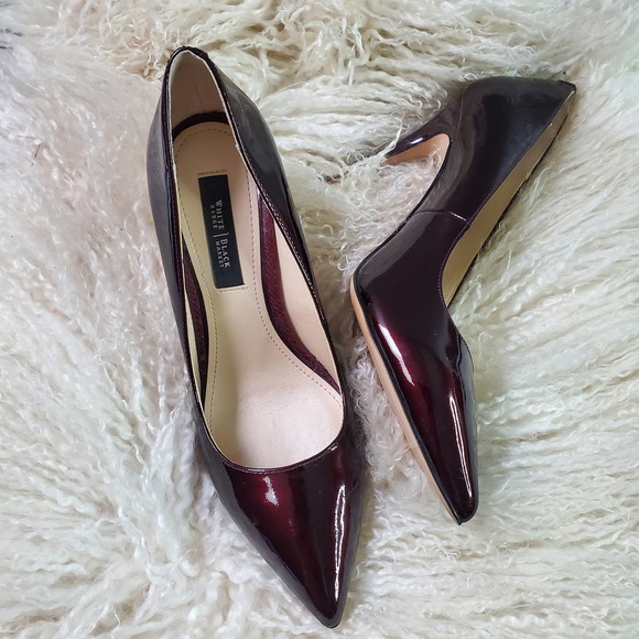 White House Black Market Shoes - WHBM Deep Red Patent Leather Heels
